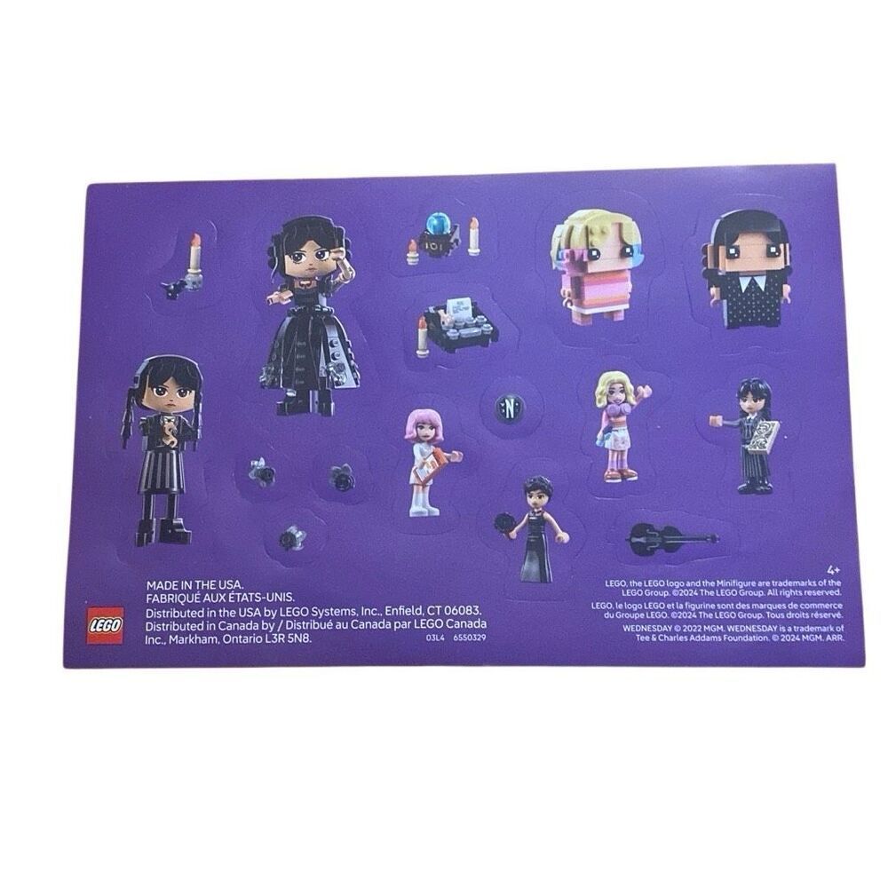 Lego Wednesday New Sticker Sheet Set Promo Gift Sheet NEW RARE Addams Collectors